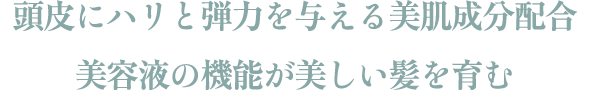 頭皮にハリと弾力を与える美肌成分配合 美容液の機能が美しい髪を育む