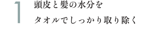 .頭皮と髪の水分をタオルでしっかり取り除く