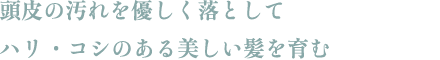 頭皮の汚れを優しく落としてハリ・コシのある美しい髪を育む