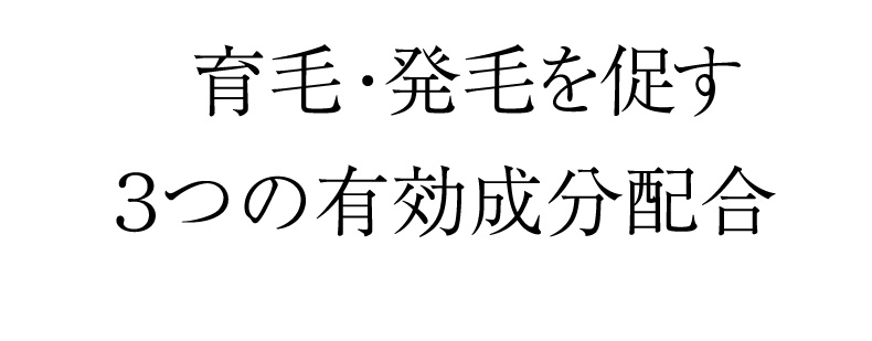 育毛・発毛を促す３つの有効成分配合