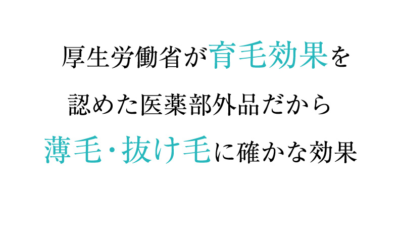 厚生労働省が育毛効果を認めた医薬部外品だから薄毛・抜け毛に確かな効果